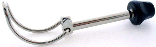 Pin for hitch block with nut and safety cord.
